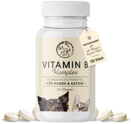Vitamin B Complex for Dogs – 120 Tablets | 4-Month Supply – High-Dose B Vitamins for Dogs & Cats with B1, B2, B3, B5, B6, B9, B12, Vitamin K, L-Tryptophan & Selenium