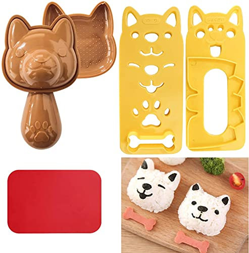 LATRAT Sushi Mould for Onigiri Set DIY Sushi Bento Mould, Sushi Bento Moulds for Rice, Egg, Cake, Chocolate, Handmade