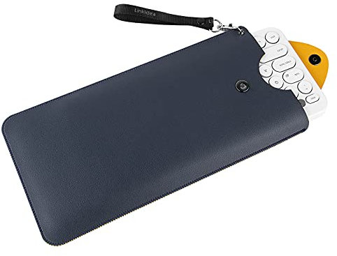 Linkidea Vegan Leather Keyboard Cover Sleeve Case Compatible with Logitech Pebble Keys 2 K380s / K380 / Keys-to-GO 2 (Dark Blue)