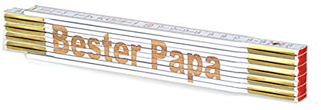 Zollstock mit Namens-Gravur zum auswählen - personalisiert - Lasergravur - Geschenk - Mann - Vatertag - Geburtstag -, Zollstöcke:BESTER PAPA
