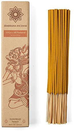 Jembrana Räucherstäbchen, Kurkuma, 28 cm, 100 Stück | 100% Natürlich, Handgefertigt, ohne Chemikalien