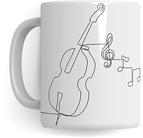 Kontrabass Tasse - Musik Geschenk für Kontrabassist - Kaffeetasse Basss Bassist Musiker Kontrabassspieler - Instrument Geschenkideen Kontrabassisten Zeichnung Design Kaffee-Becher