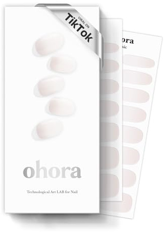 ohora Halbgehärtete Gel-Nagelstreifen (N Schleier) – Funktioniert mit allen Nagellampen, Salonqualität, langlebig – inklusive 2 Vorbereitungspads, Nagelfeile und Holzstab