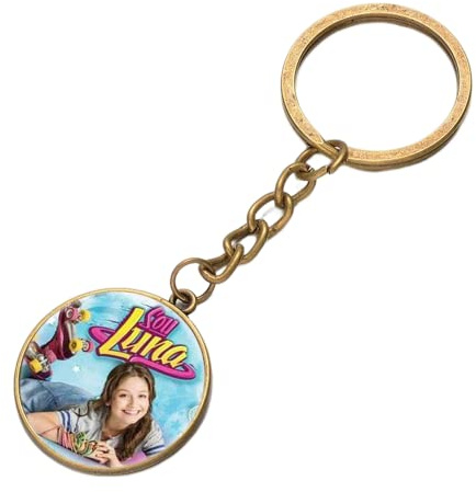 Soy Luna, Glas-Anhänger, Soy Luna, Vintage-Stil, Silber/Bronze, Geschenk für Kinder, braun, 25
