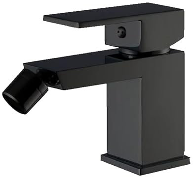 VALAZ Rubinetto Bidet Nero Opaco | Miscelatore Lavabo Bagno Acqua Fredda e Calda, Risparmio Acqua | Installazione Facile e Veloce | Ottone, Inossidabile, Elegante, Quadrato, Serie Segura