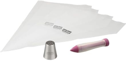 Zenker 44735 Fußballtortendekorationsset mit Spritzbeutel und Füllstift für Fußballfeld, Edelstahl, Kunststoff, Silikon, 20 x 36 cm