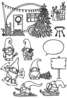 VBS Silikonstempel Wichtel 11 STK Stempelset für Weihnachten Grußkarten Einladungen Scrapbooking Geschenkverpackungen Motivgröße 2.1-9.5 cm aus Silikon für kreative Bastelprojekte