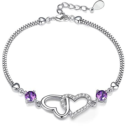 14K Vergoldet 925 Sterling Silber Armbänder Infinity Herz Armreif für Damen