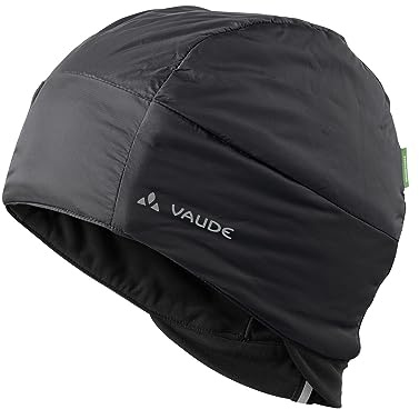 VAUDE Bike Warm Cap Plus, Sportive, isolierte Radhelm-Unterziehmütze für kalte Tage, wattierte und windabweisende Zonen, leicht und elastisch, Black, M