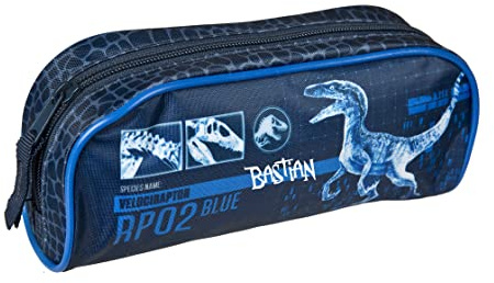 Undercover Jurassic World Trousse pour garçon Motif dinosaure Personnalisable avec nom Pour l'école et la maison Vert, bleu, Trousse d'écolier