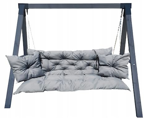 Waterproof Outdoor Palettenkissen | Hollywoodschaukel Auflage | Bankauflage | Sitzkissen and Rückenkissen | Pallettenpolstern | Lounge Kissen Outdoor 120 x 110 cm(120 x 50 x 60 cm) Inkl. 2 kissen Grau