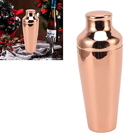 Topyond Coctelera De Estilo Francés, Coctelera De Barman De Acero Inoxidable 304 para Bebidas Mixtas, Diseño Elegante Y Duradero para Bares Y Fiestas En El Hogar(Oro Rosa)