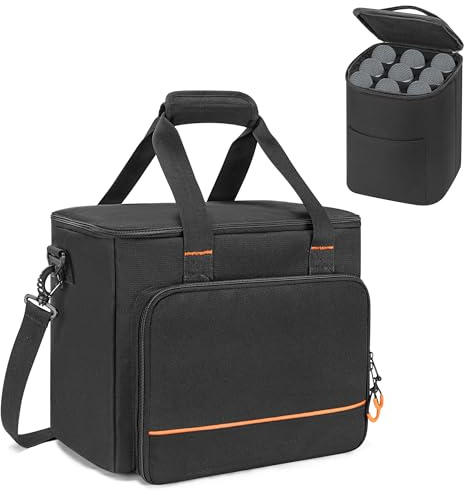 PGmoon Custodia per Microfono Wireless a 9 Slot, Borsa per Microfono da Viaggio Custodia per Microfono per Sistema Microfonico Portatile per Canto, Karaoke, Feste (Design Brevettato)