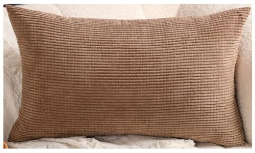 Stretch Sofa Kissenbezug 40x60/50x70 Kissenbezüge 60x70, Kuschelkissen Bezug Zierkissenbezug Dekokissen Sofakissen mit Reißverschluss Kissenhülle 50x80 Dekorative ( Color : Brown , Size : 50x90 cm )
