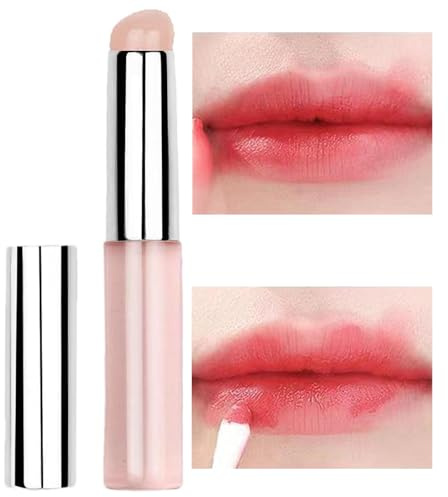 Pennello per labbra in silicone con tappo, applicatore per pennelli per rossetti, pennelli per labbra riutilizzabili, applicatori per labbra portatili, pennello per lucidalabbra, applicatore per