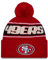 New Era San Francisco 49ers NFL 2024 Sideline Sport Knit Rot Bommelmütze - One-Size