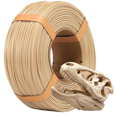 eSUN PLA+ Refill Filament 1.75mm, Refill PLA Plus Spoolless 3D Druck Filament, Maßgenauigkeit +/- 0.03mm, 1KG (2.2 LBS) für 3D Drucker, Knochen weiß