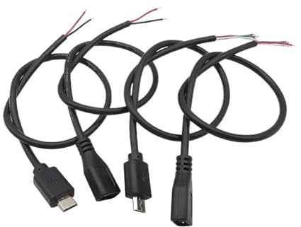 ZLGYGLEO 1Pcs 2Pin 4Pin Micro USB/Type C Charger Connector USB 2.0 Type A Male Female Power Supply Extension Cable Wire Data Line(Type-C Male 2P,2M)