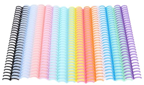 BORDSTRACT 14 pièces 14 couleurs peigne reliure dos, capacité de 150 feuilles 19mm x 30 anneaux PP plastique reliure peigne cahier calendrier