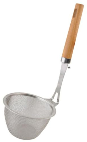 HOLIDYOYO 1stück Küchensieb Mit Holzgriff Feines Sieb Für Saucen Tees Küchengerät Mit Aufhängeloch Für Einfachen Gebrauch