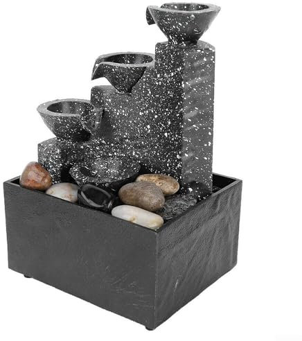 Fuente de agua de mesa para interiores, estatuas, cascada decorativa y fuente para el hogar o el jardín, decoraciones de paisaje