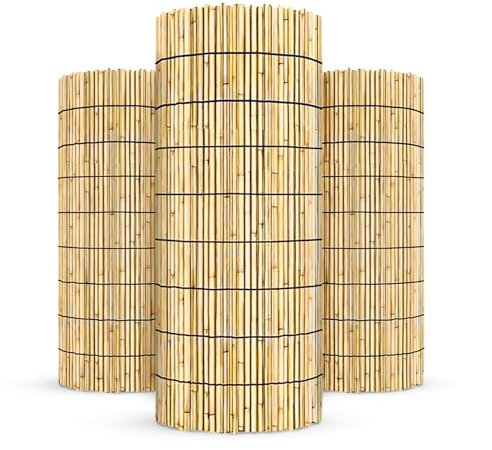 SG Traders Natural Bamboo Reed Fence Screening Roll – Durable Privacy Screen for Garden, Patio, Balcony & Outdoor – Thick, Weatherproof – Easy to Install, Decorative Fencing Panel (1.2 x 3m)