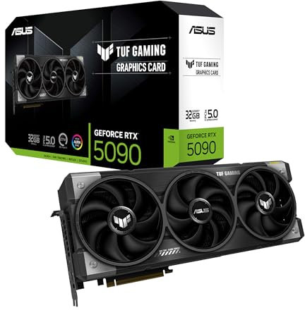 ASUS TUF Gaming GeForce RTX 5090 32GB GDDR7 Gaming Grafikkarte (Nvidia GeForce RTX5090, 3,6 Slot Design, PCIe 5.0, 2X HDMI 2.1b, 3X DisplayPort 2.1a, TUF-RTX5090-32G-GAMING)