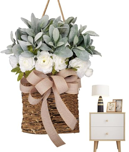 Generisch Corona primaverile per porta di fiori selvatici – Corona primaverile per porte anteriori, decorazione da parete – Corona primaverile – decorazione per porta d'ingresso, decorazione domestica