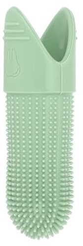 Hund Tandborste, 360 ° Hund Tandborste Mat Klass Silikon Borst Husdjur Tandborste för Hundar Katter Tandvården Vård, Hund Finger Tandborste Katt Tandborste för Hund Tänder (GREEN)