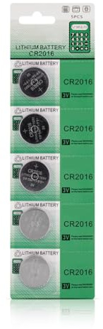 HINAYOSAN Paquete de 5/10 pilas de botón CR2016 CR2016 de 3 V, pilas de litio para relojes, calculadoras y dispositivos electrónicos pequeños