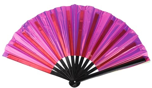 lasuroa New Large Folding Hand Fan for Line Dancing, Plastic Hand Fans Line Dance Tool with Loud Click Sound Perfect for Performances Parties Stage Shows