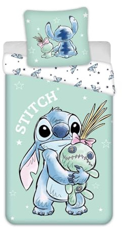 Disney Lilo & Stitch Wende-Bettwäsche-Set Bettbezug 135x200 Kissenbezug 80x80cm Baumwolle 'Stitch and Scrump'