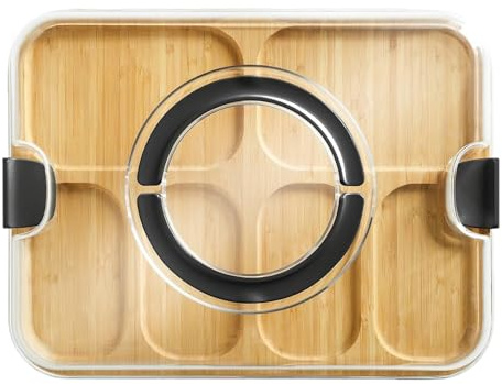 Planches à découper pour cuisine - Planche à découper en bois Ustensiles de cuisine - Conteneur de rangement Plateau de service avec couvercle pour charcuterie fromage camping maison fête en plein air