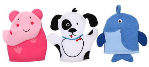 CLISPEED 3 pièces de Bain Exfoliants pour Garçon Fille Doux Forme de Cartoon pour Massage Corporel et Bain Relaxant Garçon Fille
