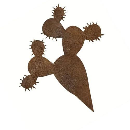yanwuwa Vintage-Kaktus-Skulptur aus Eisen mit Rost-Finish für den Außenbereich, Gartendekoration und Pflanze, Metall, Sukkulenten, Gartenkunst-Dekoration