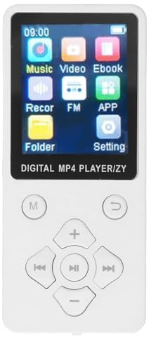 BAFOVY MP4 Player with 1.8 Inch Color Screen, Music Player, 32GB Storage, HiFi Sound for Music, Videos, and E-books (White)