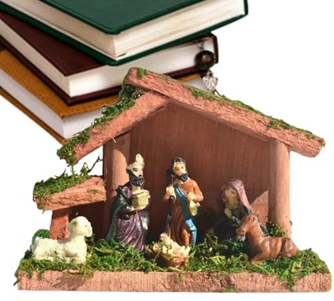 zwxqe Holy Family Nativity statyetter, jul krubba scen dekoration för inomhus, spisel, bordsskiva, sovrum, vardagsrum, kontor, kyrka eller semesterfirande inklusive påsk