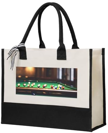 KLJnmbb Billard-Druck-Tragetasche, Segeltuch, Geschenk, großes Fassungsvermögen, umweltfreundlich, für Reisen, Büro, Wochenendausflüge