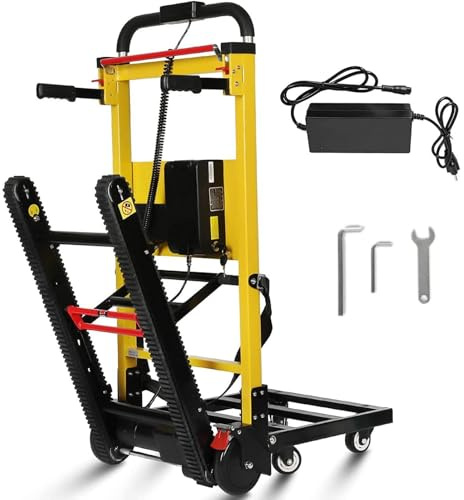 MZYZPPBD Elektrischer Treppensteiger Elektrische Sackkarre mit 400kgTragkraft mit Teleskopgriff Abnehmbare Batterie Bürstenloser Motor Treppen Hinauf Und Hinunter,F