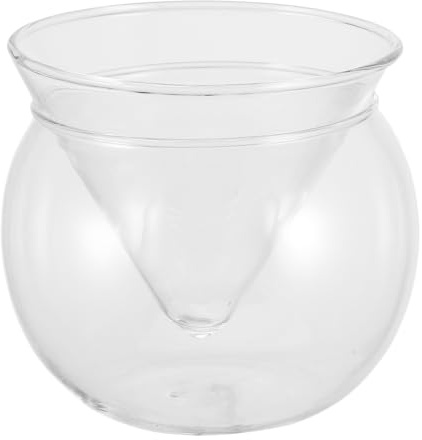 HOMSFOU Bicchiere da Cocktail Creativo Rotondo in Vetro Trasparente Base Antiscivolo Stabile, Coppa da Cocktail per Casa, Bar e Ristorante, Dimensioni 10,4x10,4x9,5 Cm, Regalo Decorativo