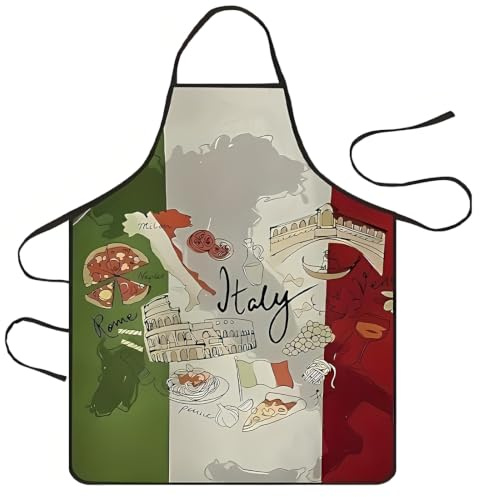 1 Pezzo Grembiule Personalizzato, Pizza Grembiule Cucina Divertente,Grembiule Cucina Uomo, Idea Pizzaiolo, Design Unico Italiano, Adatto Uomo Donna,60X80Cm(B)