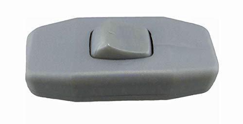 Schnur-Zwischenschalter schwarz, weiß, Gold oder Silber (Grau) Mit Schraubkontakten Mit 2 Zugentlastungen, 2-polig, 6A 250V, Paßt für LED, SMD (Silber (Grau))