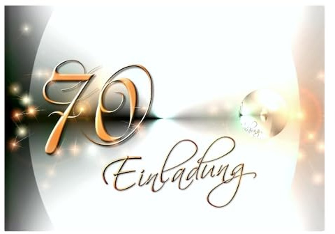 DigitalOase 10 Einladungskarten 70. Geburtstag #YANG (10) | MIT INNENTEXT Geburtstagskarten MENGE WÄHLBAR Klappkarten Kuverts Format DIN A6