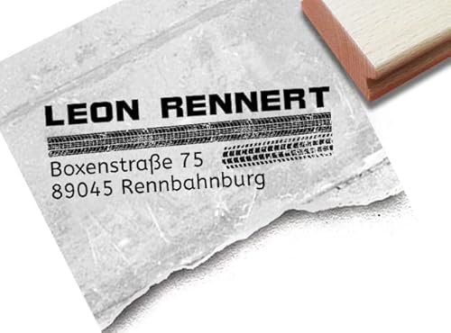 Stempel - Individueller Adressstempel REIFEN Auto - Familienstempel Firmenstempel personalisiert Name Adresse, Geschenk - zAcheR-fineT