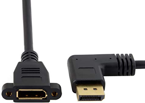 cablecc Câble d'extension coudé à 90 degrés vers le bas du port d'affichage DisplayPort de mâle à femelle