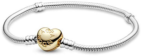 Pandora Icons Armband, glänzender Herzverschluss, mit 14-karätig vergoldetem Verschluss