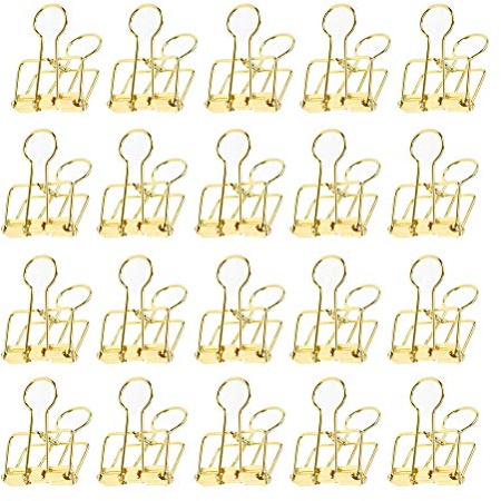 THETHO Kreativ Hohl Klammer 20er Metal Hollow Golden Lange Schwanzklammer Zettelclips Long Tail Clip Hohl Binder Clips für Foto Wand Drahtgitter Display 32mm Mehrzweck Clothesline-Dienstprogramm Clip