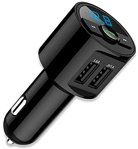 OcioDual KFZ Auto Radio Adapter BT28 Schwarz FM Transmitter Audio-Empfänger Car Kit Dual USB Ladegerät Drahtloser Freisprechen