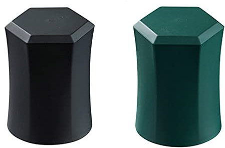 Würfelbecher, Würfelbecher, Casino-Thema, Familie, Kneipe, Geschenk, Lüger, Spiel, Kunststoff, sechseckig, Taille, Schwarz, Grün, 2 Stück