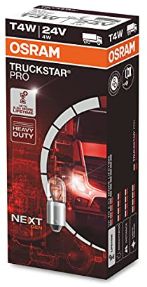 OSRAM TRUCKSTAR PRO T4W, lampe de signalisation halogène, 3930TSP, lampe de camion 24V, étui (10 lampes)